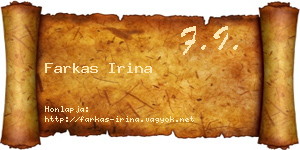 Farkas Irina névjegykártya